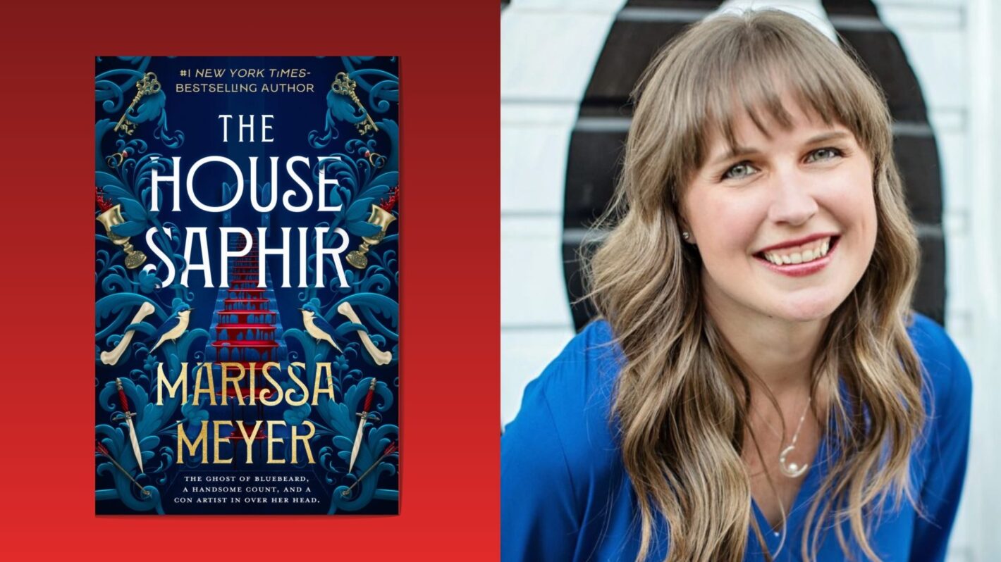 'The House Saphir' book cover and Marissa Meyer's headshot