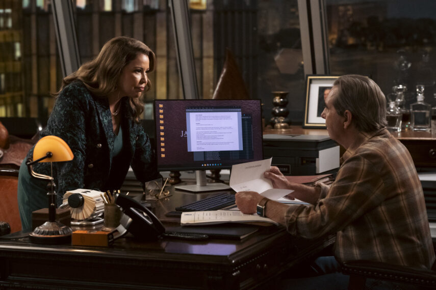 Justina Machado as Eva and Beau Bridges as Howard 'Senior' Markston in 'Matlock' Season 2 Episode 7, 'Prior Bad Acts'