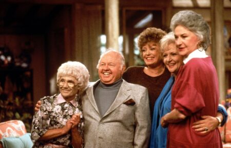 THE GOLDEN GIRLS, Estelle Getty, Mickey Rooney, Rue McClanahan, Betty White, Bea Arthur, 'Larceny and Old Lace' (Season 3, epis. #321, aired February 27, 1988) 1985-92