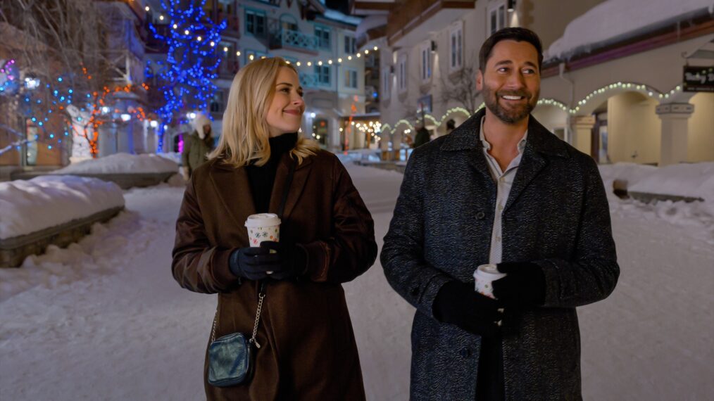 Alexandra Breckenridge as Taylor and Ryan Eggold as Matthew in My Secret Santa