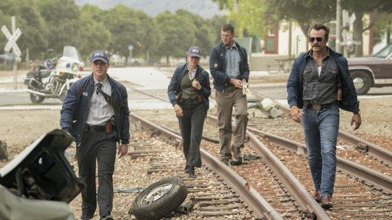 Caleb Foote as Bernard “Randy” Randolf, Mariel Molino as Cecilia “Lala” Dominguez, Austin Stowell as Leroy Jethro Gibbs, and Kyle Schmid as Mike Franks — 'NCIS: Origins' Season 2 Episode 5 