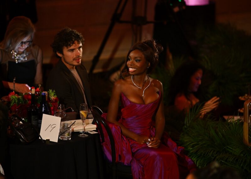 Nic Vansteenberghe and Olandria Carthen attend Glamour Women of the Year at The Plaza on November 04, 2025 in New York City.