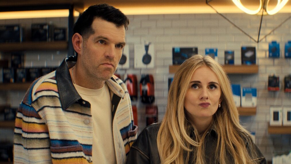 Timothy Simons as Sasha, Justine Lupe as Morgan in episode 208 of Nobody Wants This