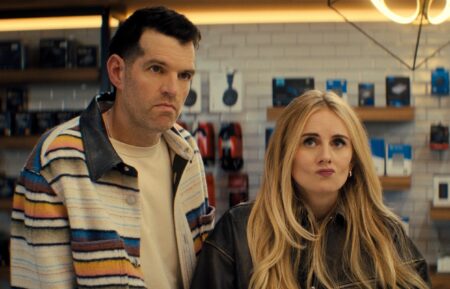 Timothy Simons as Sasha, Justine Lupe as Morgan in episode 208 of Nobody Wants This