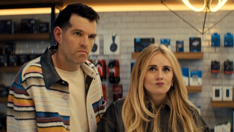 Timothy Simons as Sasha, Justine Lupe as Morgan in episode 208 of Nobody Wants This