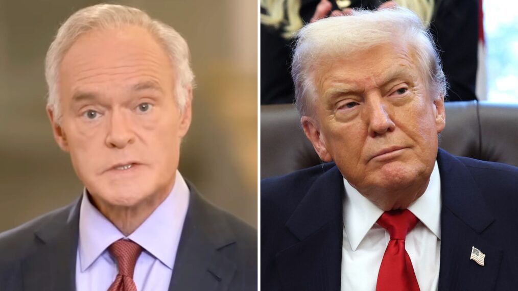 Scott Pelley and Donald Trump