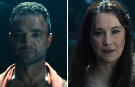 Nick Tarabay and Lucy Lawless as Ashur and Lucretia in 'Spartacus: House of Ashur' Episode 1