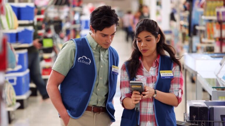 Ben Feldman and America Ferrera in 'Superstore' Season 1 pilot