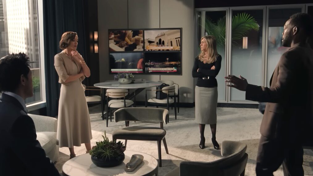 Kenneth Choi, Marion Cotillard, Jennifer Aniston, and William Jackson Harper in 'The Morning Show'