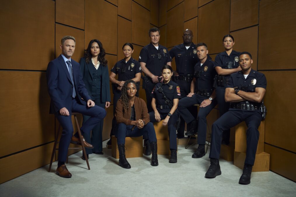 Shawn Ashmore as Wesley Evers, Alyssa Diaz as Angela Lopez, Melissa O’Neil as Lucy Chen, Mekia Cox as Nyla Harper, Nathan Fillion as John Nolan, Jenna Dewan as Bailey Nune, Richard T. Jones as Wade Grey, Eric Winter as Tim Bradford, Lisseth Chavez as Celina Juares, Deric Augustine as Miles Penn — 'The Rookie' Season 8