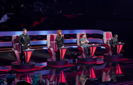 THE VOICE -- The Knockouts Part 3 Episode 2812 -- Pictured: (l-r) Michael Bublé, Reba McEntire, Niall Horan, Snoop Dogg