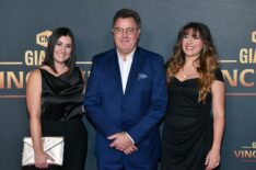 Jenny Gill Van Valkenburg, honoree Vince Gill and Corrina Grant Gill attend CMT Giants: Vince Gill at The Fisher Center for the Performing Arts