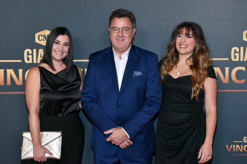 Jenny Gill Van Valkenburg, honoree Vince Gill and Corrina Grant Gill attend CMT Giants: Vince Gill at The Fisher Center for the Performing Arts