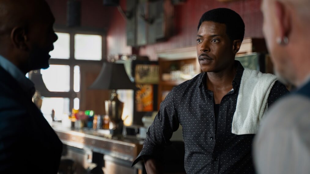 Morris Chestnut as Dr. John Watson, Shane Dean as Earnest “Ernie” Hines, and Ritchie Coster as Shinwell Johnson — 'Watson' Season 2 Episode 7 