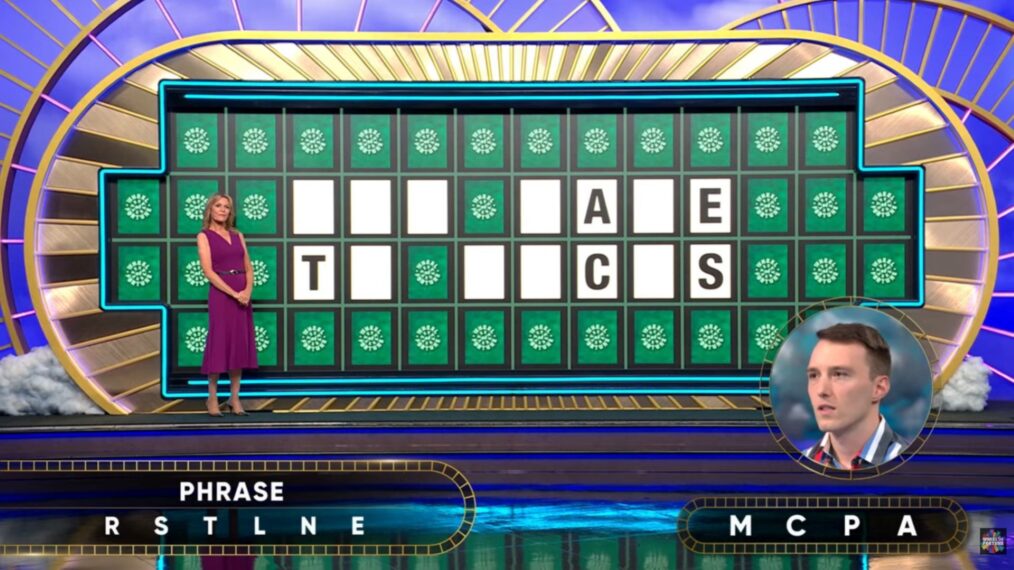 'Wheel of Fortune' Season 43, NOvember 20, 2025 episode, Zack Miller solving Bonus Round puzzle