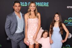Wilmer Valderrama, Amanda Pacheco, Nakano Valderrama, and a guest attend the world premiere of Zootopia 2 at El Capitan Theatre on November 13, 2025 in Los Angeles, California.