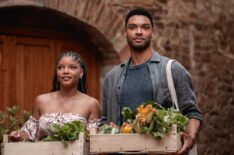(from left) Anna (Halle Bailey) and Michael (Regé-Jean Page) in You, Me & Tuscany, directed by Kat Coiro.