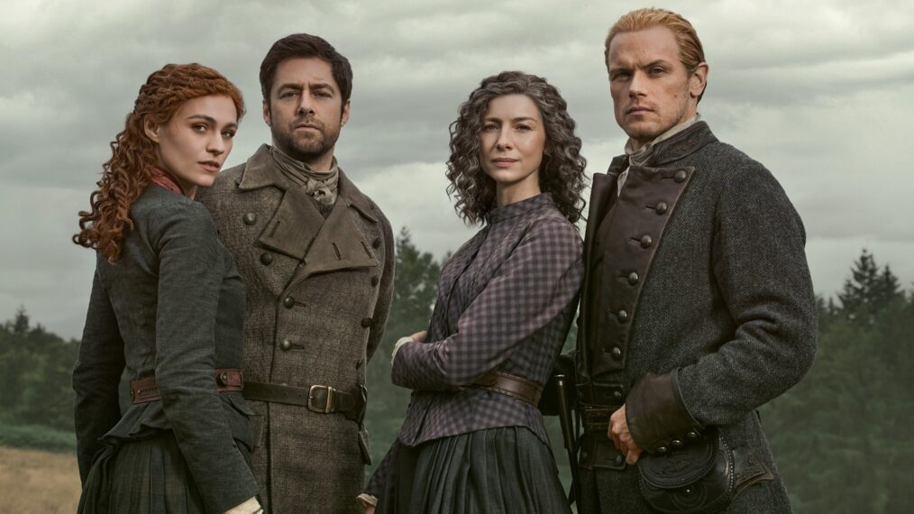 Sophie Skelton, Richard Rankin, and Caitriona Balfe, Sam Heughan for 'Outlander' Season 8