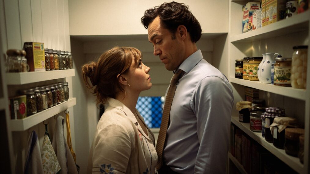 Bella Maclean and Alex Hassell in 'Rivals' Season 2