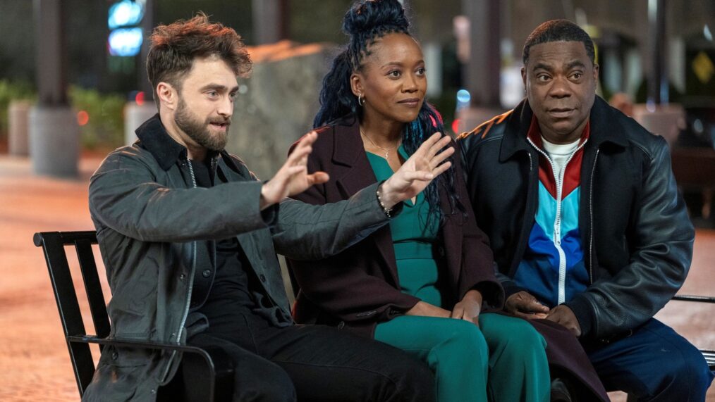 Daniel Radcliffe, Erika Alexander, and Tracy Morgan in 'The Fall and Rise of Reggie Dinkins'