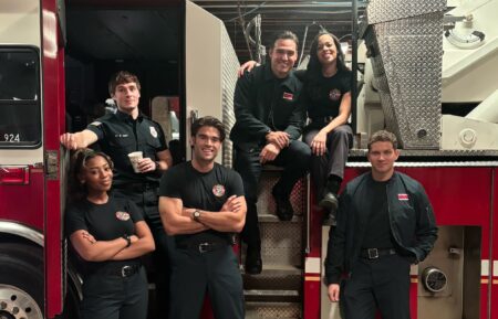 Hailey Kilgore, Michael Provost, Hunter McVey, Ryan Guzman, Juani Feliz, and Oliver Stark — '9-1-1: Nashville' Set