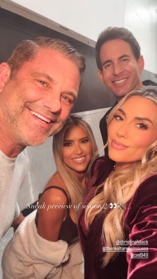 Christopher Larocca, Christina Haack, Tarek El Moussa, and Heather Rae El Moussa, Instagram Story, December 4, 2025.