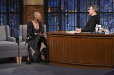 Cynthia Erivo and Seth Meyers on the November 20, 2025, episode of NBC's 'Late Night With Seth Meyers.'