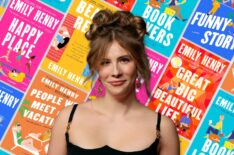 Emily Henry with her books