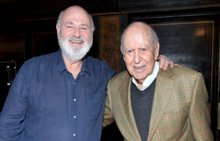 LOS ANGELES, CA - APRIL 07: Honorees Rob Reiner (L) and Carl Reiner attend the Carl and Rob Reiner Hand and Footprint Ceremony during the 2017 TCM Classic Film Festival on April 7, 2017 in Los Angeles, California. 26657_003