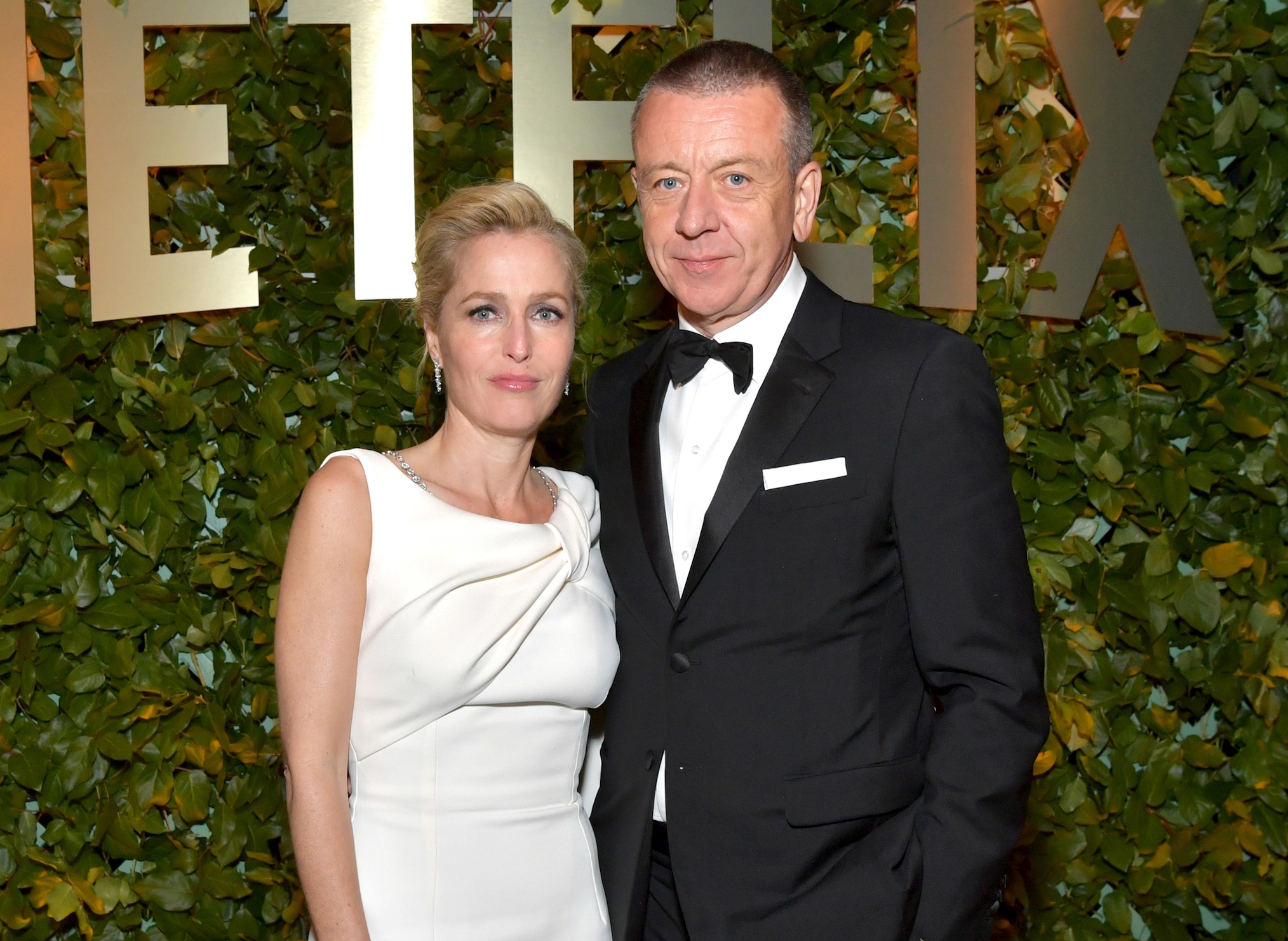 Gillian Anderson and Peter Morgan attend the Netflix 2020 Golden Globes After Party on January 05, 2020 in Los Angeles, California.