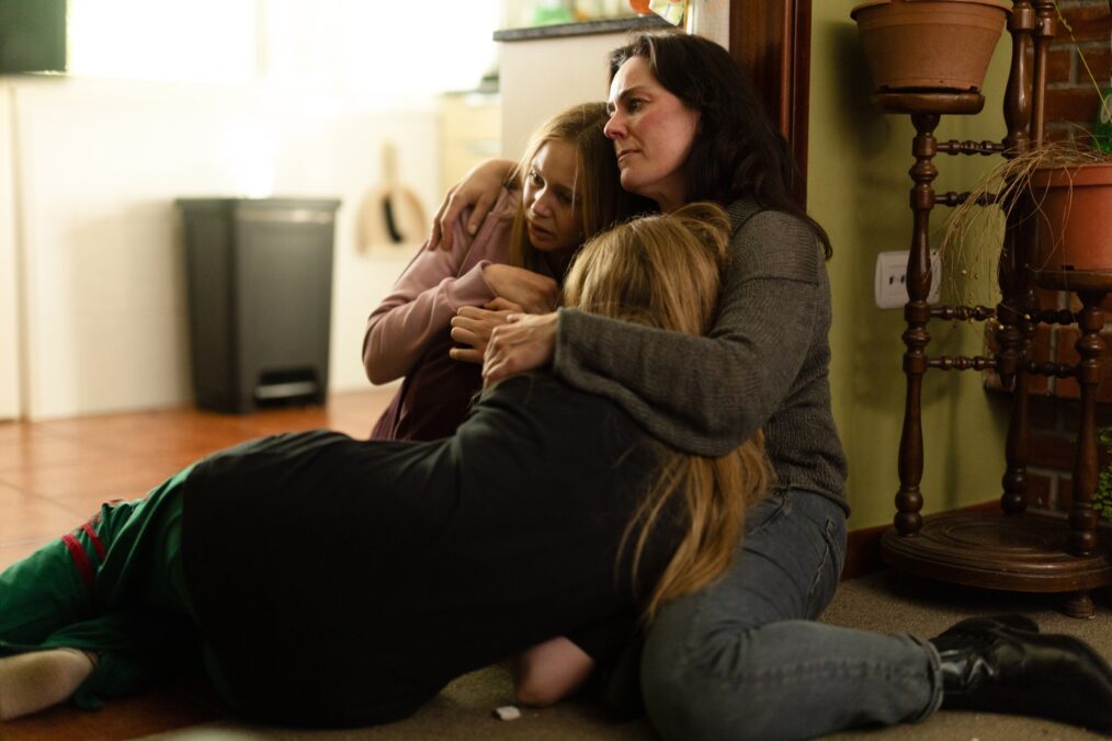 Picture Shows (L-R): Abby Riser played by (DELPHI EVANS), Lily Riser played by (TALLALUH EVANS) and Eve Riser played by (JILL HALFPENNY)