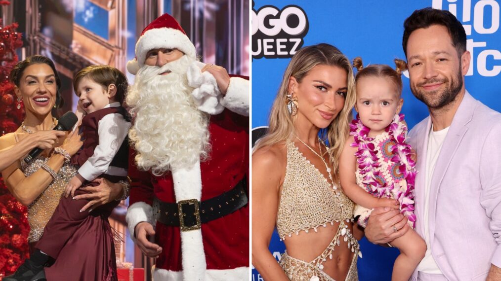 Dancing With the Stars cast Jenna and Val, and Daniella and Pasha with their kids