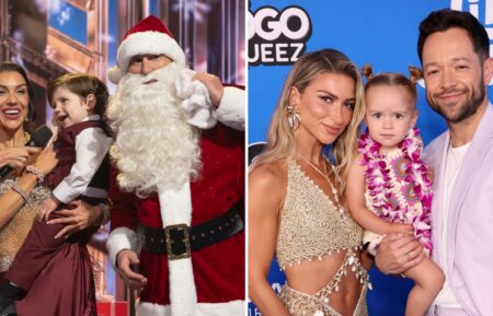 Dancing With the Stars cast Jenna and Val, and Daniella and Pasha with their kids