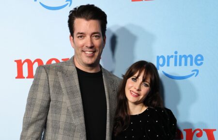 Jonathan Scott and Zooey Deschanel attend the Los Angeles screening of Amazon Prime Video's 