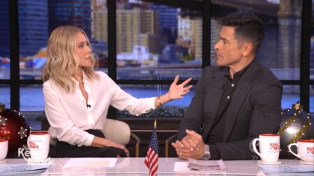Kelly Ripa and Mark Consuelos on the December 12, 2025, episode of ABC's 'Live With Kelly and Mark.'
