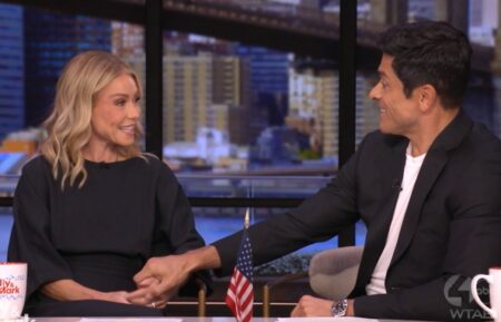 Kelly Ripa and Mark Consuelos on the December 4, 2025, episode of ABC's 'Live With Kelly and Mark.'