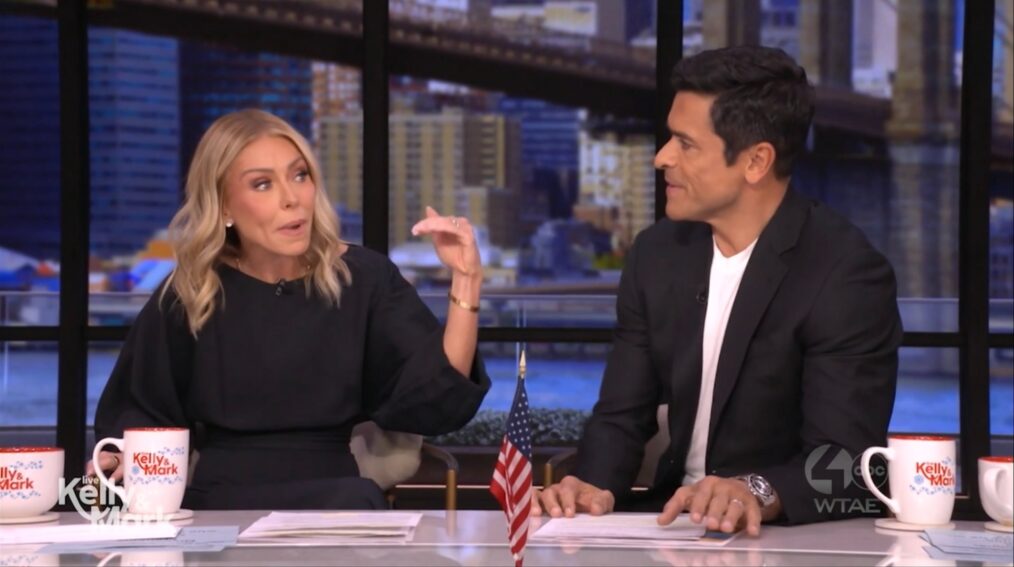 Kelly Ripa and Mark Consuelos on the December 4, 2025, episode of ABC's 'Live With Kelly and Mark.'