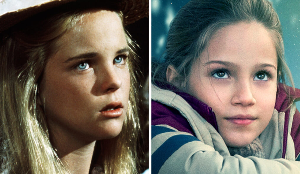 LITTLE HOUSE ON THE PRAIRIE, Melissa Sue Anderson, Season 3, 1974-1983; ORDINARY ANGELS, (aka ANGELES INESPERADOS), Spanish language character poster, Skywalker Hughes, 2024. © Lionsgate / Courtesy Everett Collection