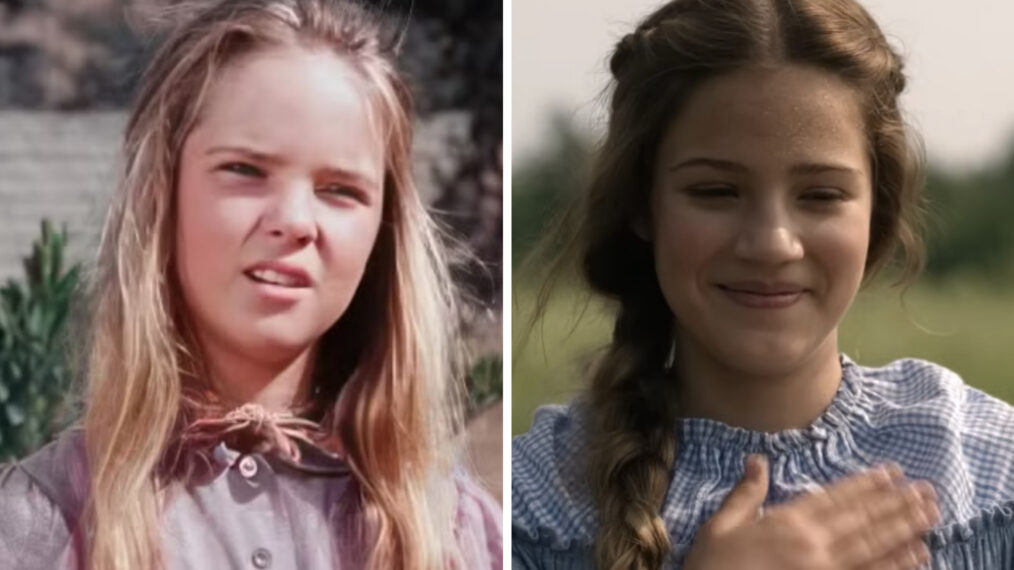 LITTLE HOUSE ON THE PRAIRIE, Melissa Sue Anderson, Season 3, 1974-1983; ORDINARY ANGELS, (aka ANGELES INESPERADOS), Spanish language character poster, Skywalker Hughes, 2024. © Lionsgate / Courtesy Everett Collection