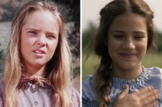 LITTLE HOUSE ON THE PRAIRIE, Melissa Sue Anderson, Season 3, 1974-1983; ORDINARY ANGELS, (aka ANGELES INESPERADOS), Spanish language character poster, Skywalker Hughes, 2024. © Lionsgate / Courtesy Everett Collection