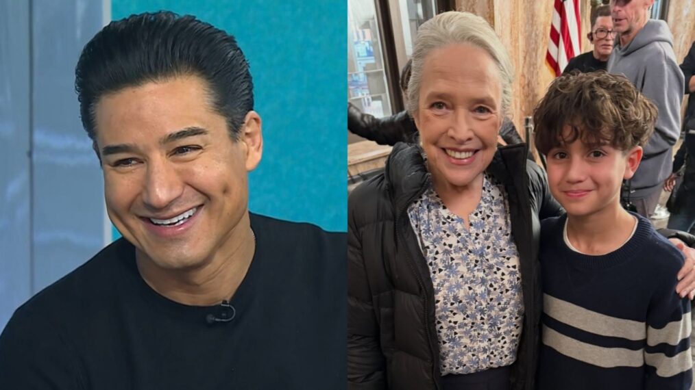 Mario Lopez on the December 5, 2025, episode of NBC's 'Today'; Kathy Bates and Dominic Lopez on the set of CBS' 'Matlock,' season 2, shared via Mario Lopez on Instagram, December 3, 2025.
