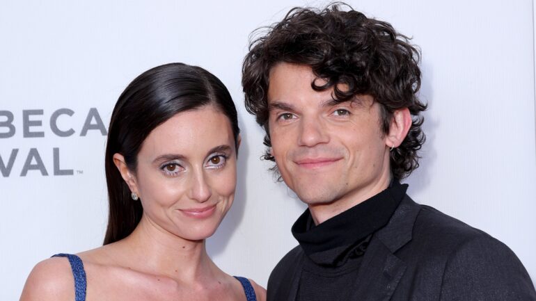Mary Beth Barone and Edward Bluemel attend the "My Lady Jane" Premiere during the 2024 Tribeca Festival at SVA Theater on June 12, 2024 in New York City. (