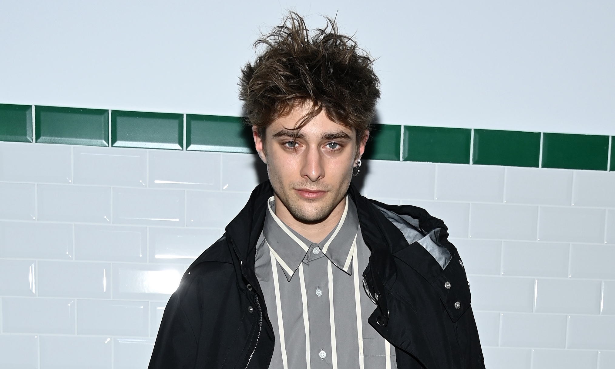 Maxence Danet-Fauvel attends the Ami Fall/Winter 2022/2023 show as part of Paris Fashion Week on January 19, 2022 in Paris, France.
