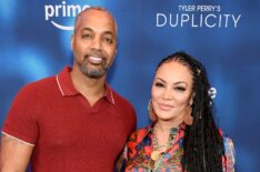 Mike Jackson and Egypt Sherrod attend the Atlanta special screening of Tyler Perry's 'Duplicity' at Regal Atlantic Station on March 19, 2025 in Atlanta, Georgia.