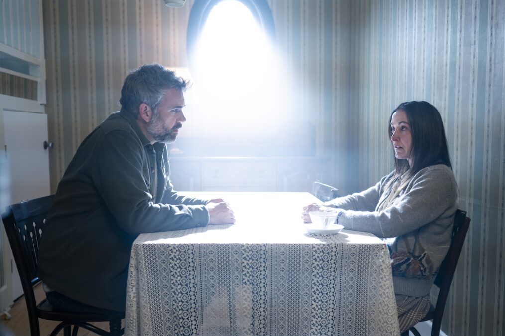 MURDER IN A SMALL TOWN: L-R: Rossif Sutherland and guest star Janet Kidder in the 