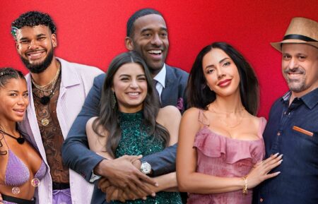 Amaya Espinal and Bryan Arenales of Love Island, Matt James and Rachael Kirkconnell of The Bachelor, and Jasmine Pineda and Gino Palazzolo of 90 Day Fiance