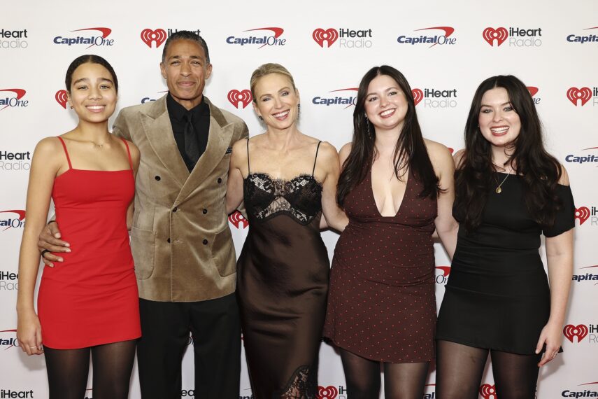 Sabine Holmes, T. J. Holmes, Amy Robach, Ava McIntosh and Annie McIntosh attend iHeartRadio z100's Jingle Ball 2025 Presented By Capital One at Madison Square Garden on December 12, 2025 in New York City.