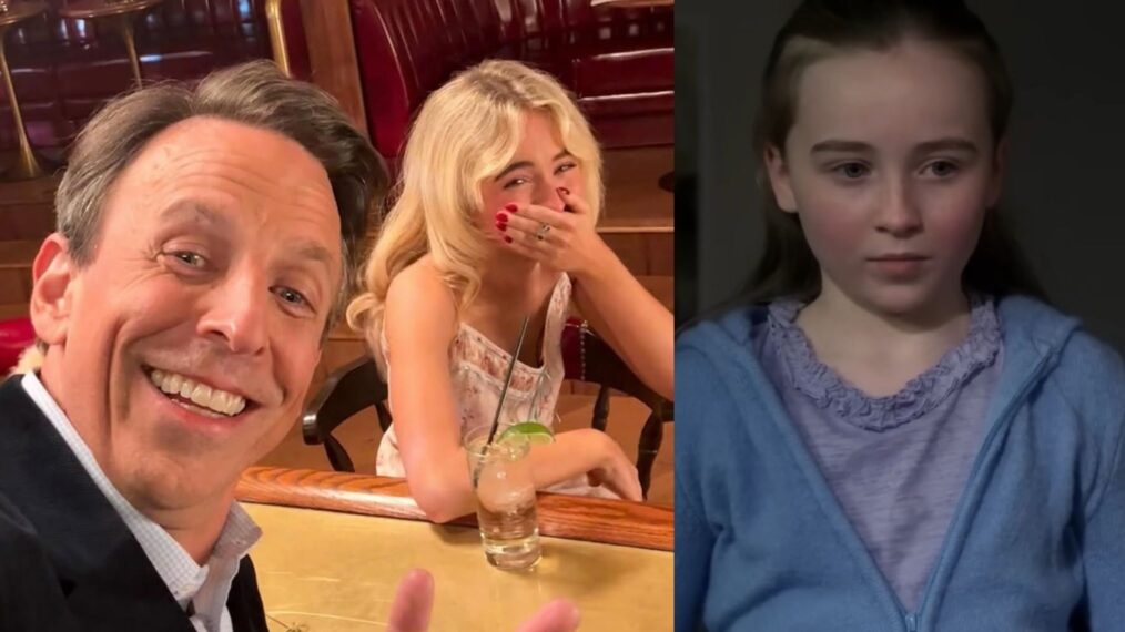 Seth Meyers & Sabrina Carpenter Go Day Drinking, Discuss Her ‘Law & Order: SVU’ Role