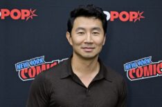 Simu Liu appears backstage at First Look at Peacock's Espionage-Thriller Series- The Copenhagen Test during New York Comic Con 2025 at The Jacob K. Javits Convention Center on October 12, 2025 in New York City.