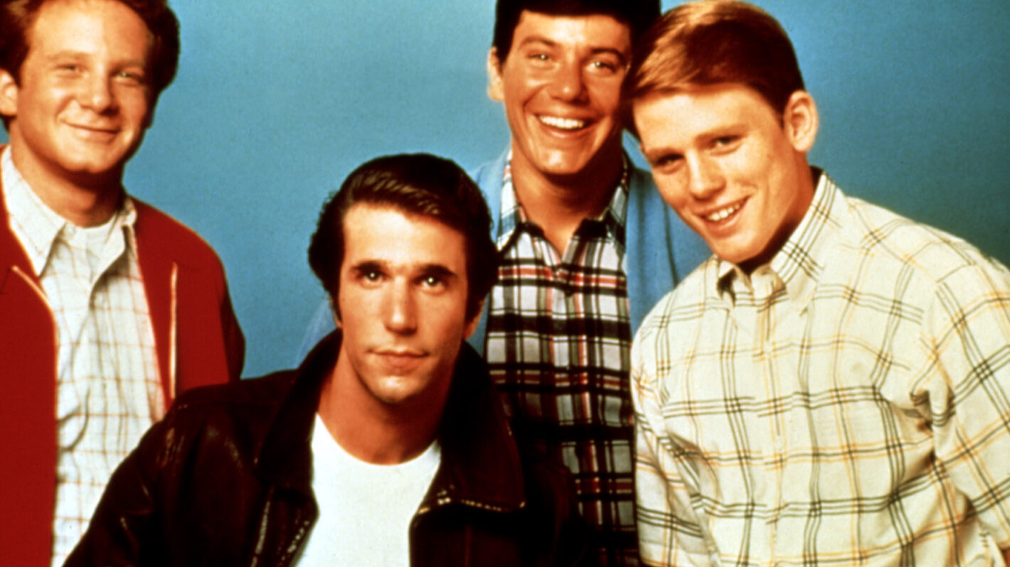HAPPY DAYS, Donnie Most, Haenry Winkler, Anson Williams, Ron Howard, 1974-1984